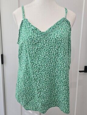 Old Navy Kelly Green Floral Spaghetti-Strap Cami